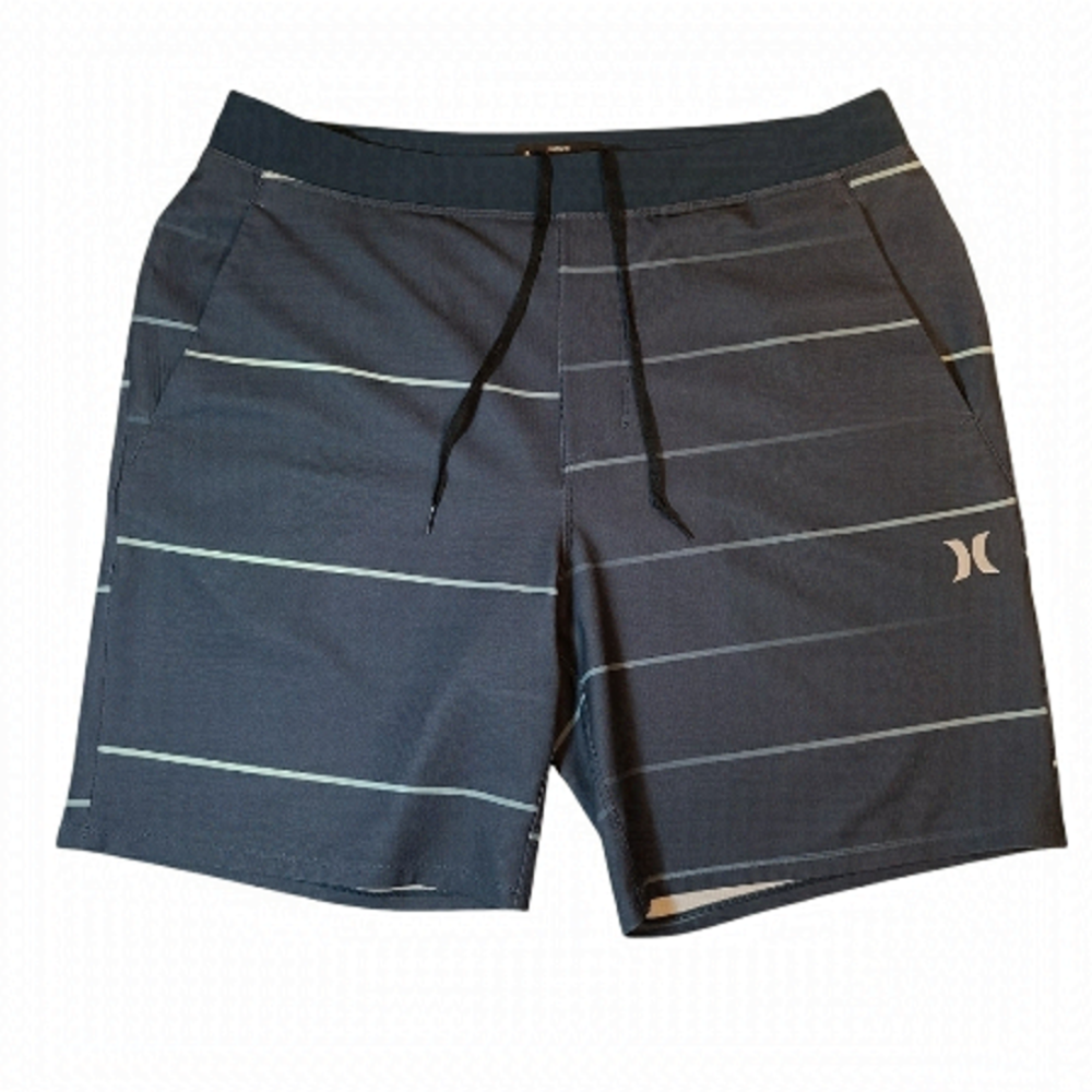 HURLEY Men's Boardshorts Stripe Flat Waistband No Mesh Shorts Swimwear Swimsuits